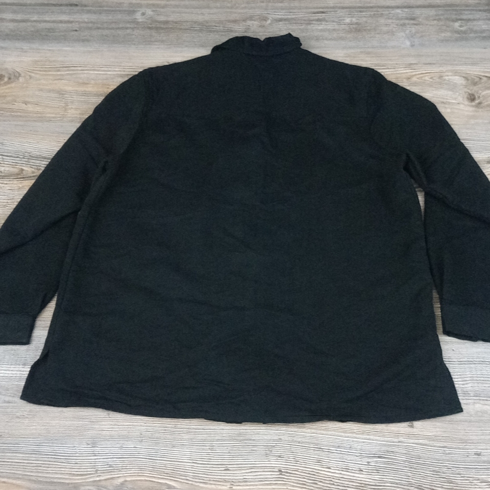 Solid Black Soft Long Sleeve Button Down Shirt To… - image 8